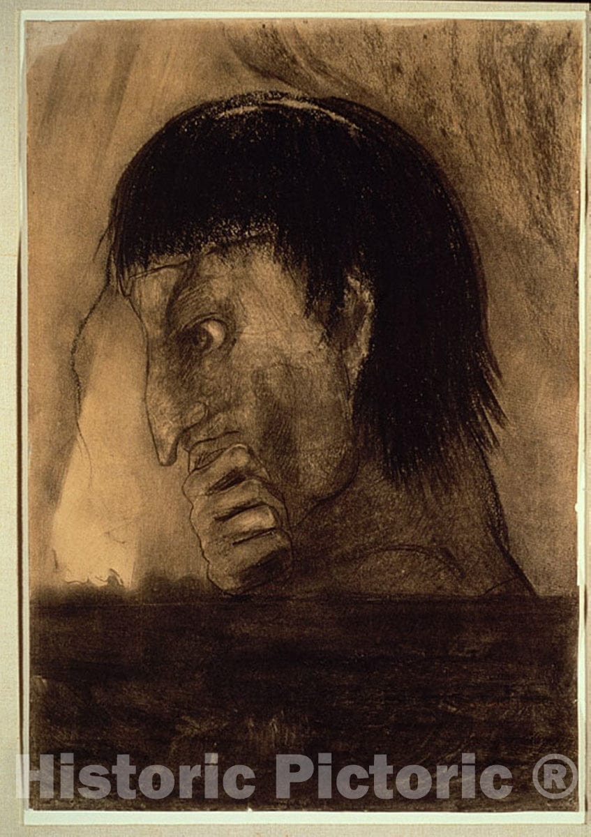 Art Print : Suggestion, Odilon Redon, c.1950, Vintage Wall Decor :