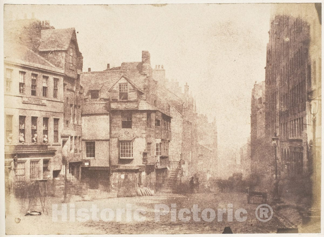 Photo Print : Hill and Adamson - Edinburgh. The High Street with John Knox's House : Vintage Wall Art