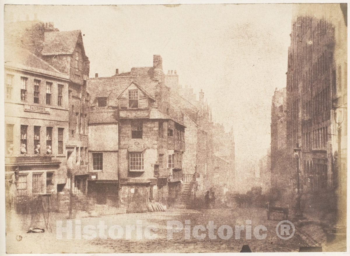 Photo Print : Hill and Adamson - Edinburgh. The High Street with John Knox's House : Vintage Wall Art