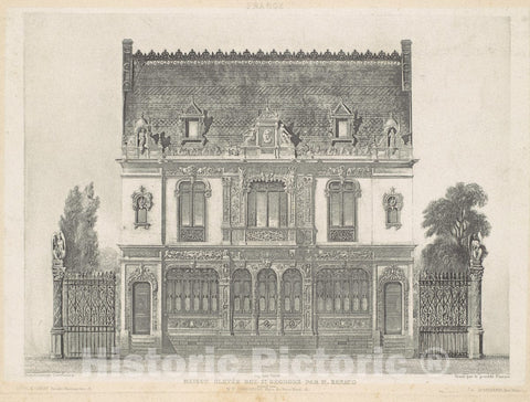 Photo Print : Armand-Hippolyte-Louis Fizeau - Maison Élevée Rue St. Georges par M. Renaud : Vintage Wall Art