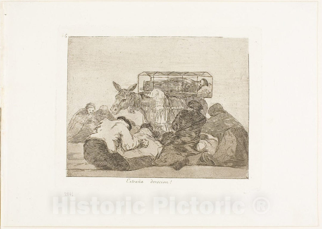 Art Print : Strange Devotion!, plate sixty-six from The Disasters of War, Francisco Goya, c 1886, Vintage Wall Decor :