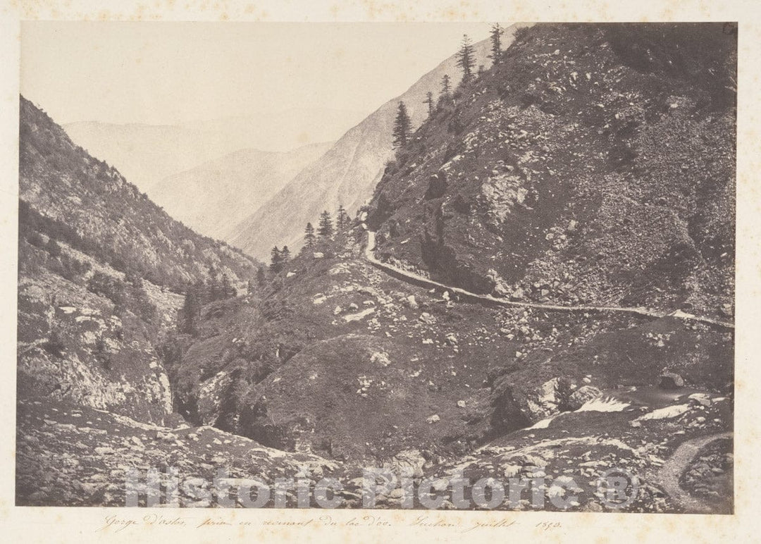 Photo Print : Joseph Vigier - Gorge d'Astos, Prise en Revenant du lac d'Oo, Luchon : Vintage Wall Art