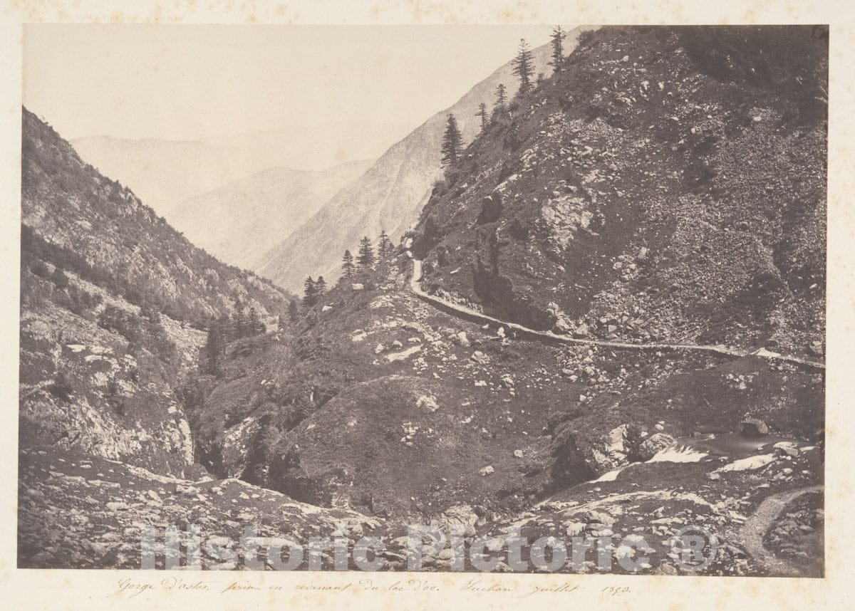 Photo Print : Joseph Vigier - Gorge d'Astos, Prise en Revenant du lac d'Oo, Luchon : Vintage Wall Art