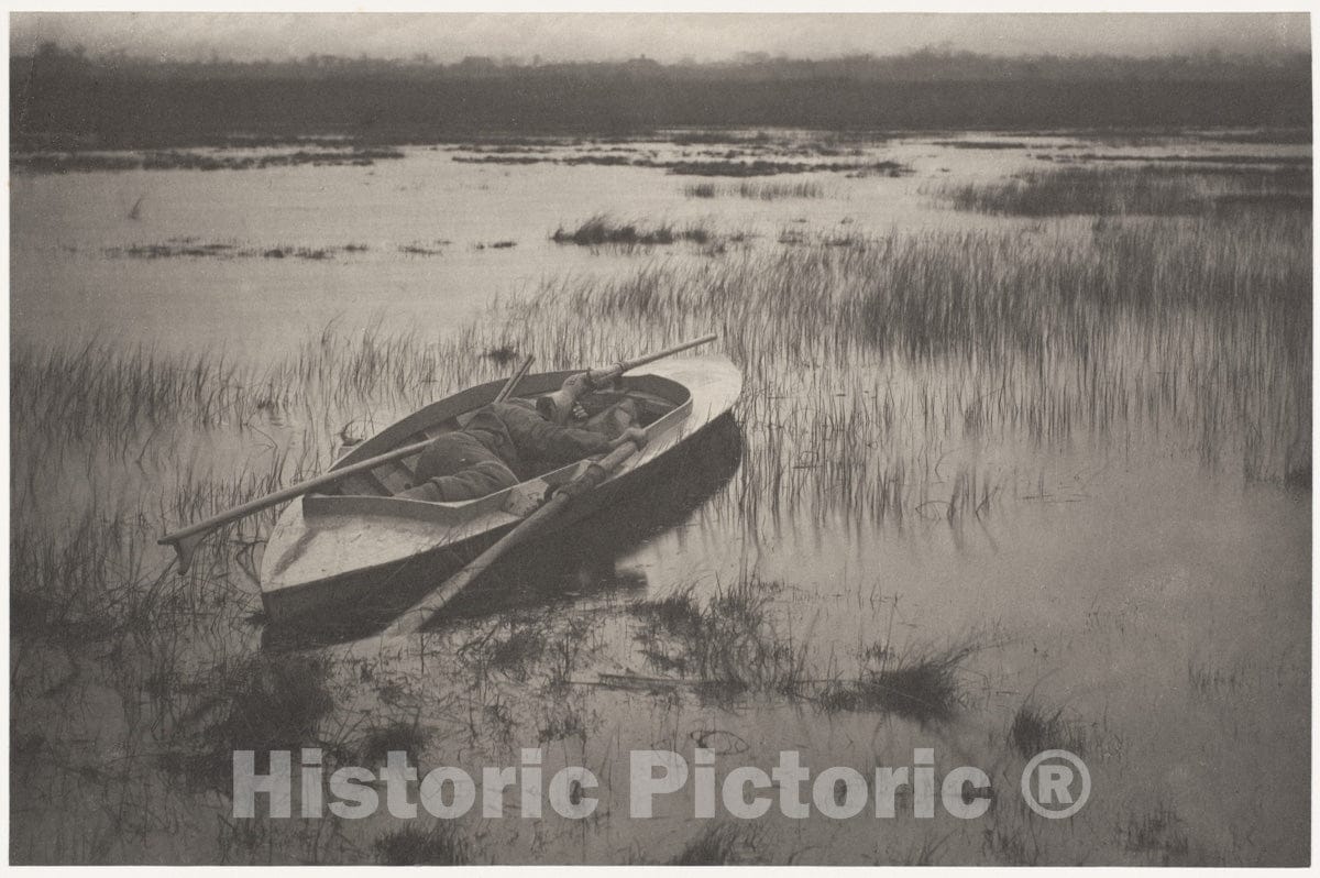 Photo Print : Peter Henry Emerson - Gunner Working Up to Fowl : Vintage Wall Art