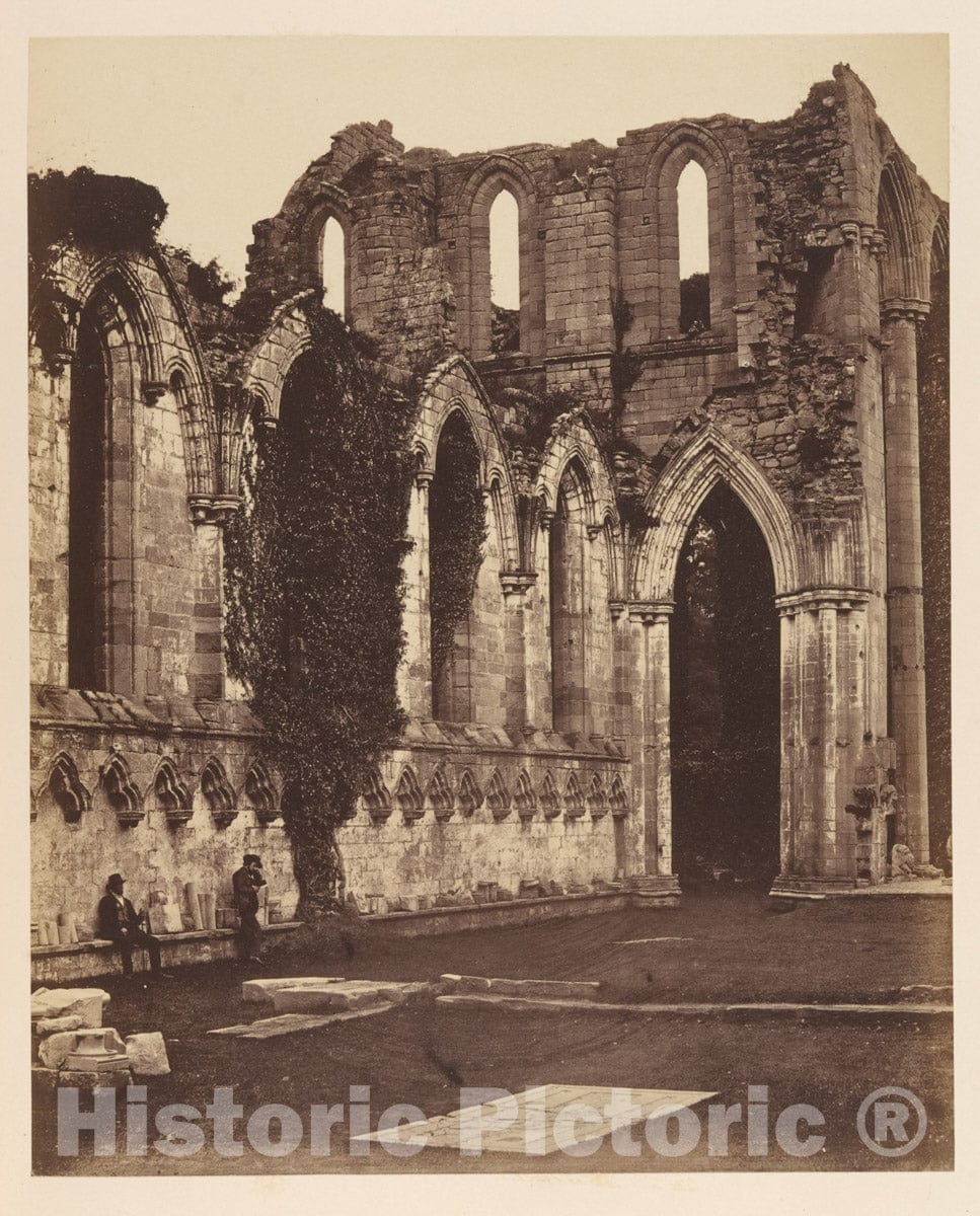 Photo Print : Joseph Cundall - Fountains Abbey. Interior of The Choir : Vintage Wall Art