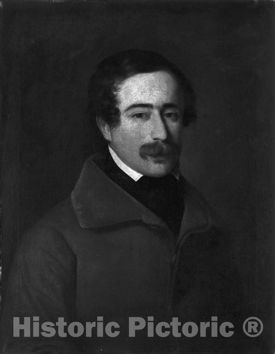 Art Print : Portrait of a Man, Antonio Maria Esquivel, c 1843, Vintage Wall Decor :