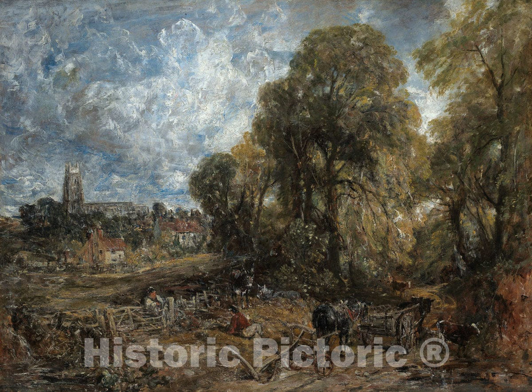Art Print : Stoke-by-Nayland, John Constable, 1836, Vintage Wall Decor :