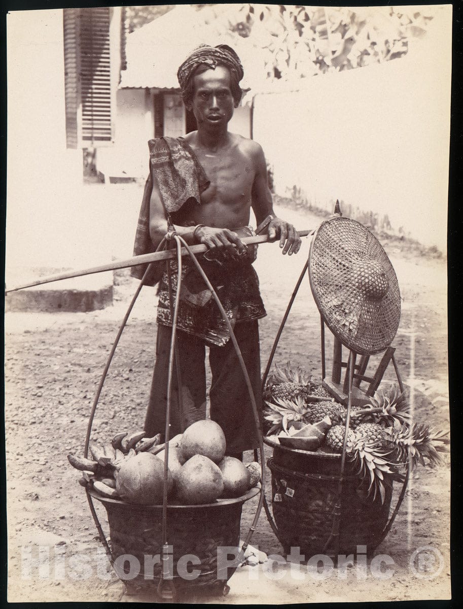 Photo Print : Fruit Seller, Batavia : Vintage Wall Art