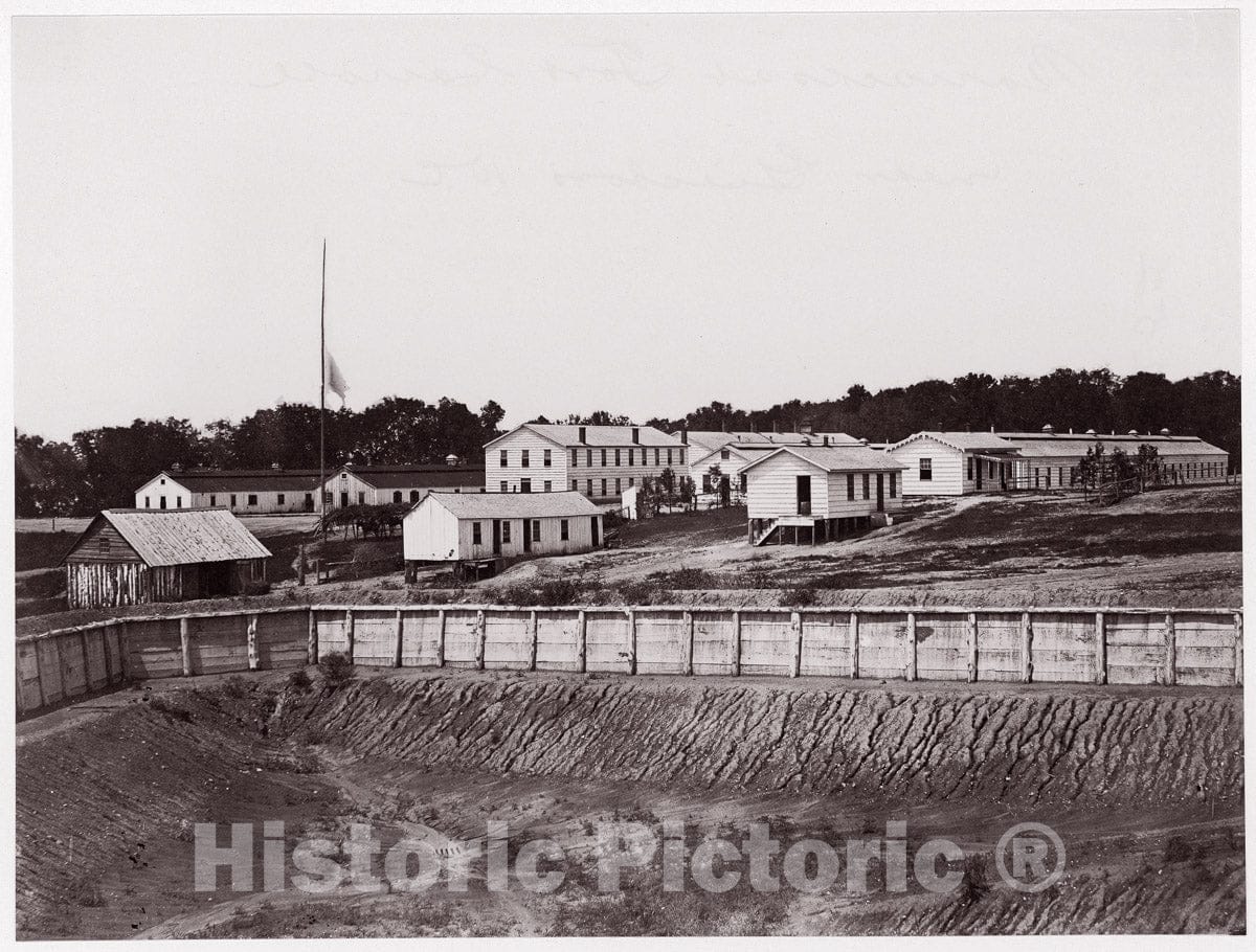 Photo Print : Formerly Mathew B. Brady - Geisboro D.C, Barracks at Fort Carroll : Vintage Wall Art