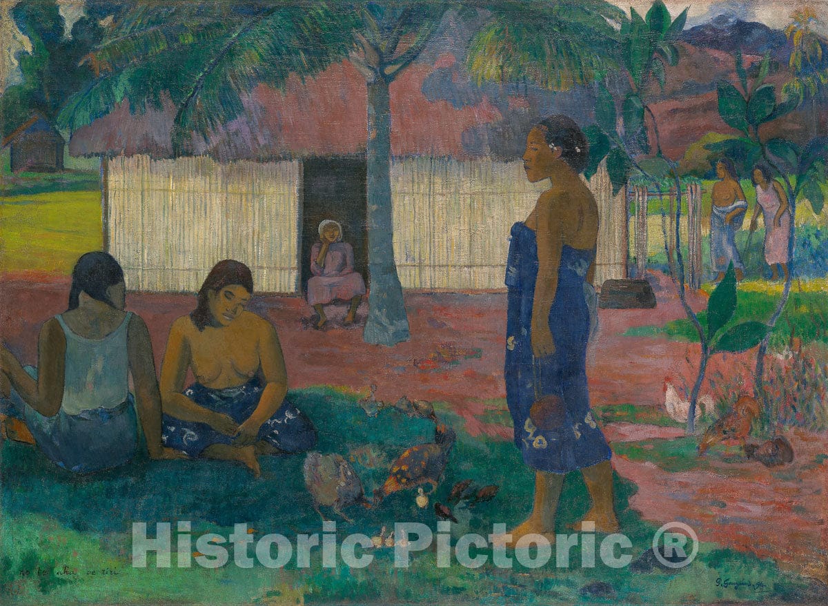Art Print : No te aha oe riri (Why Are You Angry?), Paul Gauguin, c 1896, Vintage Wall Decor :