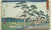 Art Print : Yoshiwara: The Famous Sight of Mount Fuji on the Left (Yoshiwara, meisho hidari Fuji)Â—No. 15, Utagawa Hiroshige, c 1850, Vintage Wall Decor :