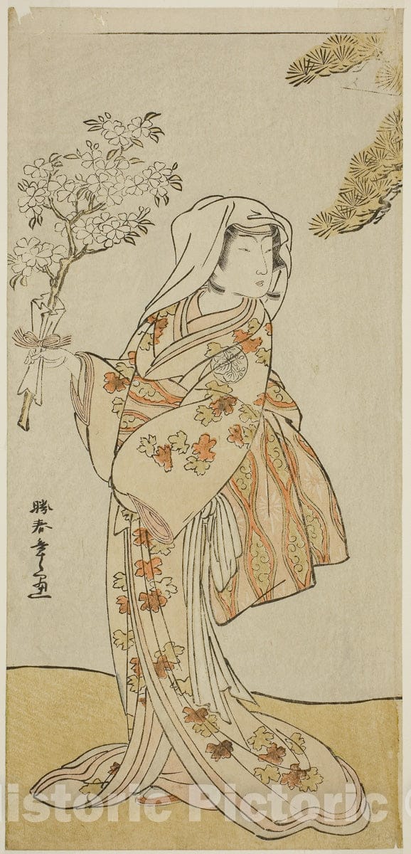 Art Print : Sugata no Hana Yuki no Kuronushi v2, Katsukawa Shunsho, c 1776, Vintage Wall Decor :