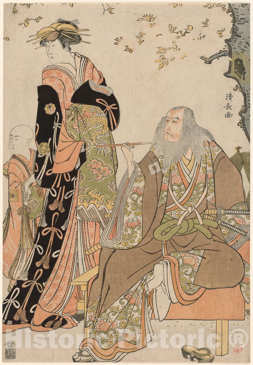 Art Print : Sukeroku Yukari no Edozakura at the Nakamura Theater in the third month, 1784, Torii Kiyonaga, c 1784, Vintage Wall Decor :