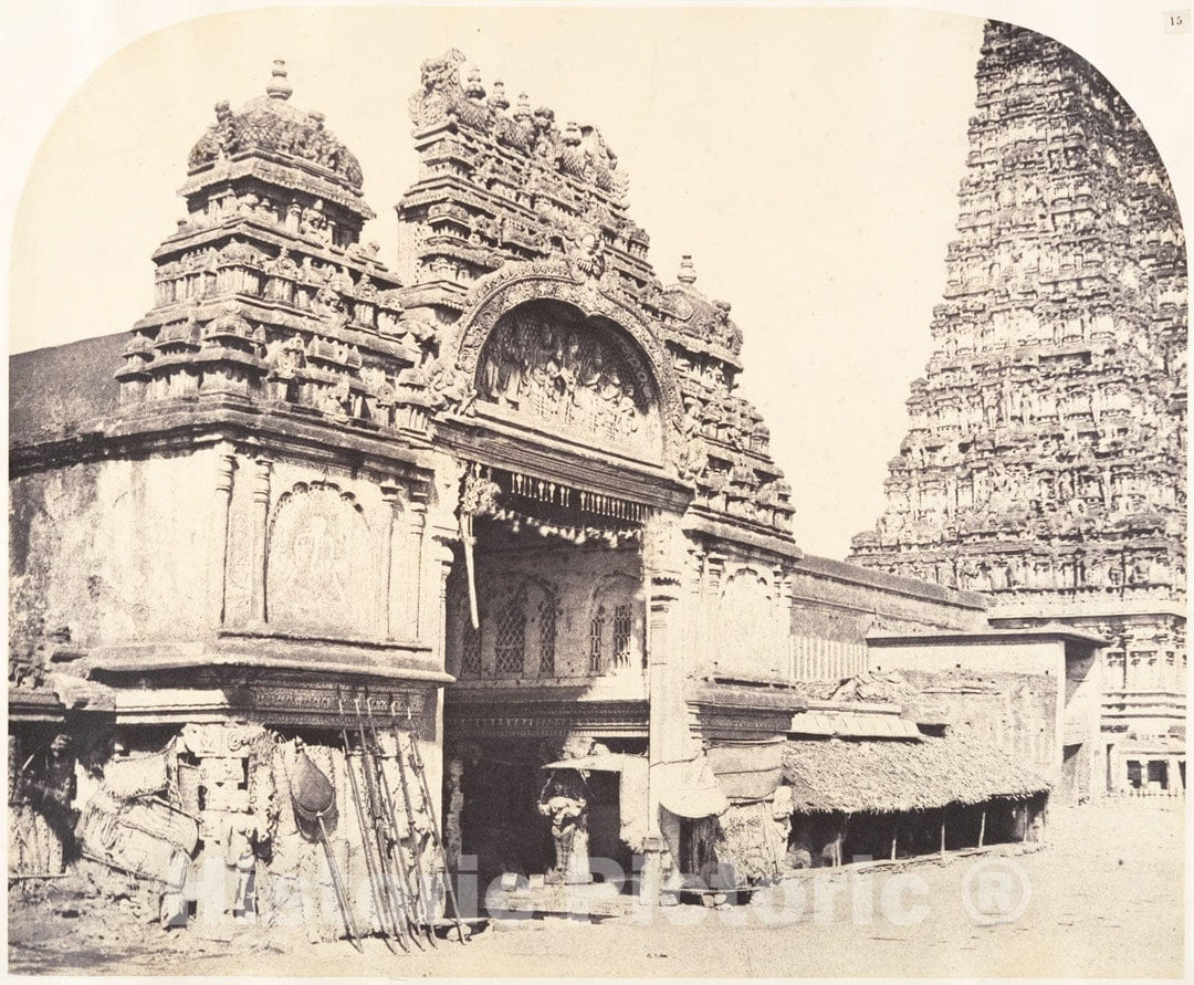 Photo Print : Linnaeus Tripe - Entrance to The Temple of Minakshi in The Great Pagoda : Vintage Wall Art