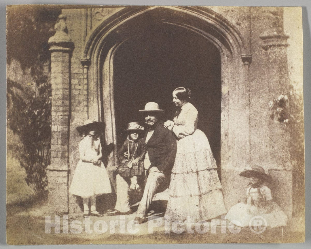 Photo Print : Calvert Richard Jones - Family Group Portrait Posed in Doorway : Vintage Wall Art