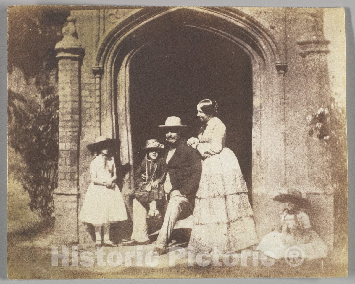 Photo Print : Calvert Richard Jones - Family Group Portrait Posed in Doorway : Vintage Wall Art