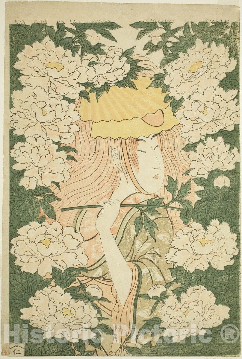 Art Print : Stone Bridge, Kitagawa Utamaro, c 1837, Vintage Wall Decor :
