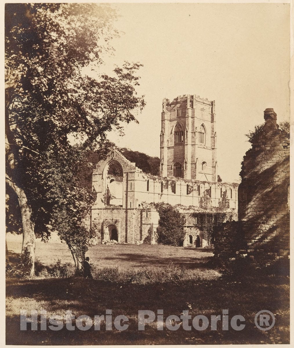 Photo Print : Joseph Cundall - Fountains Abbey. The Church, Cloister and Hospitium : Vintage Wall Art