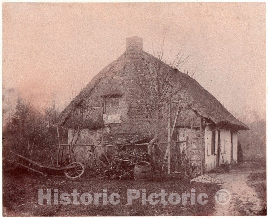 Photo Print : Ferme au toit de chaume : Vintage Wall Art