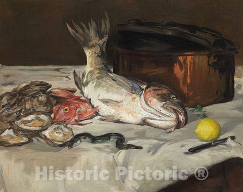 Art Print : Fish (Still Life), edouard Manet, c 1941, Vintage Wall Decor :