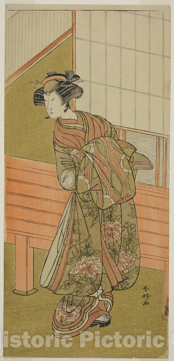 Art Print : Sugata no Hana Yuki no Kuromushi, Katsukawa Shunko I, c 1776, Vintage Wall Decor :
