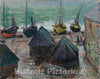 Art Print : Boats on the Beach at etretat, Claude Monet, c 1885, Vintage Wall Decor :