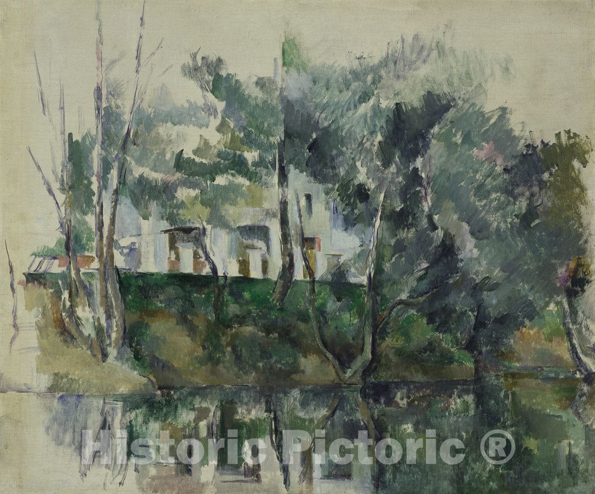 Art Print : House on a River, Paul Cezanne, c 1858, Vintage Wall Decor :