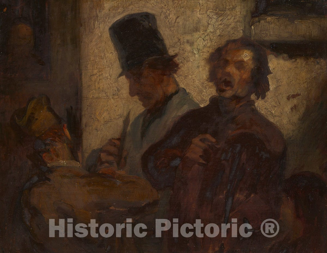 Art Print : Street Musicians, Style of Honore Victorin Daumier, c 1595, Vintage Wall Decor :