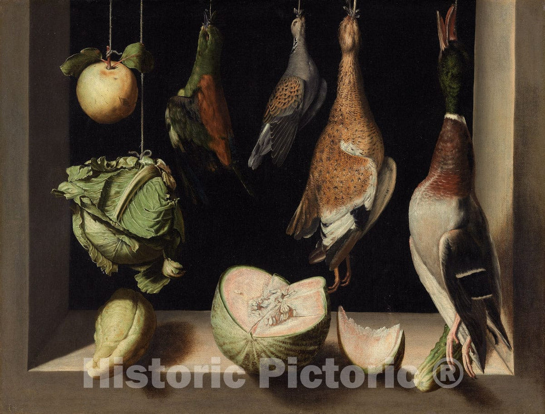 Art Print : Still Life with Game Fowl, Juan SÃ¡nchez CotÃ¡n, c 1900, Vintage Wall Decor :
