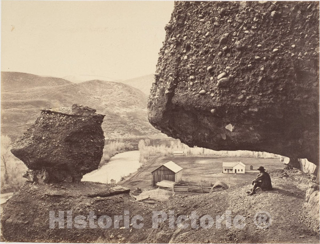 Photo Print : Andrew Joseph Russell - Hanging Rock, Foot of Echo Cañon : Vintage Wall Art