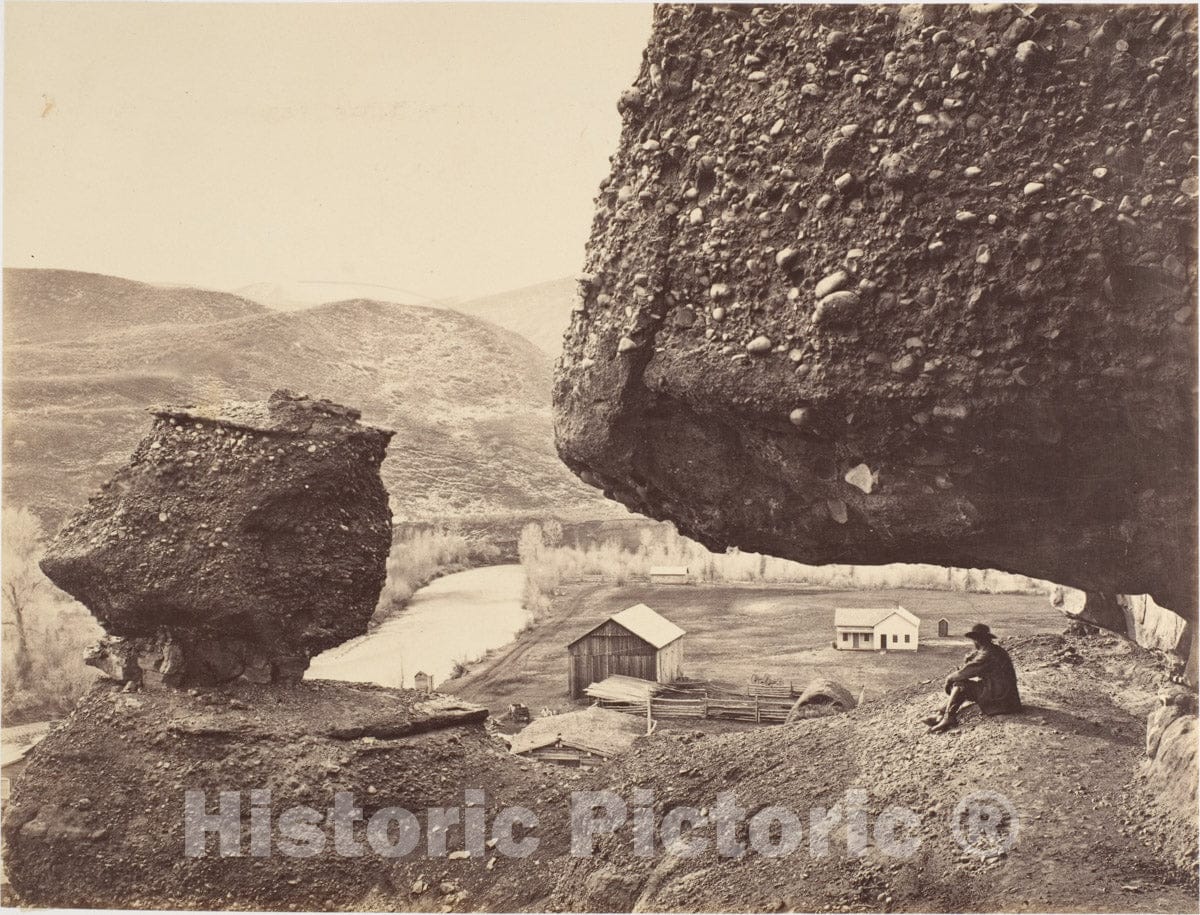 Photo Print : Andrew Joseph Russell - Hanging Rock, Foot of Echo Cañon : Vintage Wall Art