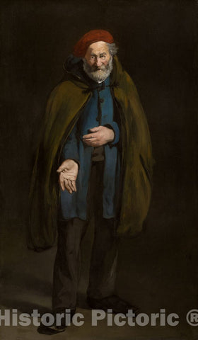Art Print : Beggar with a Duffle Coat (Philosopher), edouard Manet, c 1890, Vintage Wall Decor :