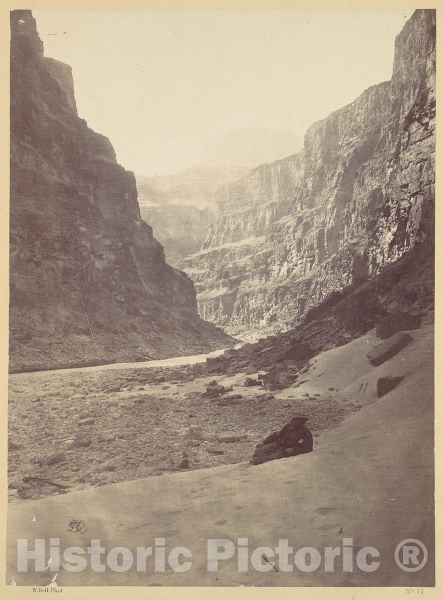 Photo Print : William Bell - Grand Cañon of The Colorado River, Mouth of Kanab Wash, Looking West : Vintage Wall Art