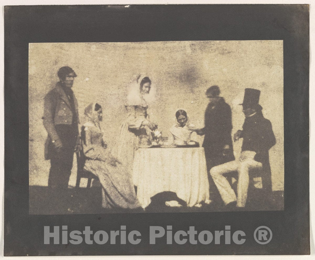 Photo Print : William Henry Fox Talbot - Group Taking Tea at Lacock Abbey : Vintage Wall Art