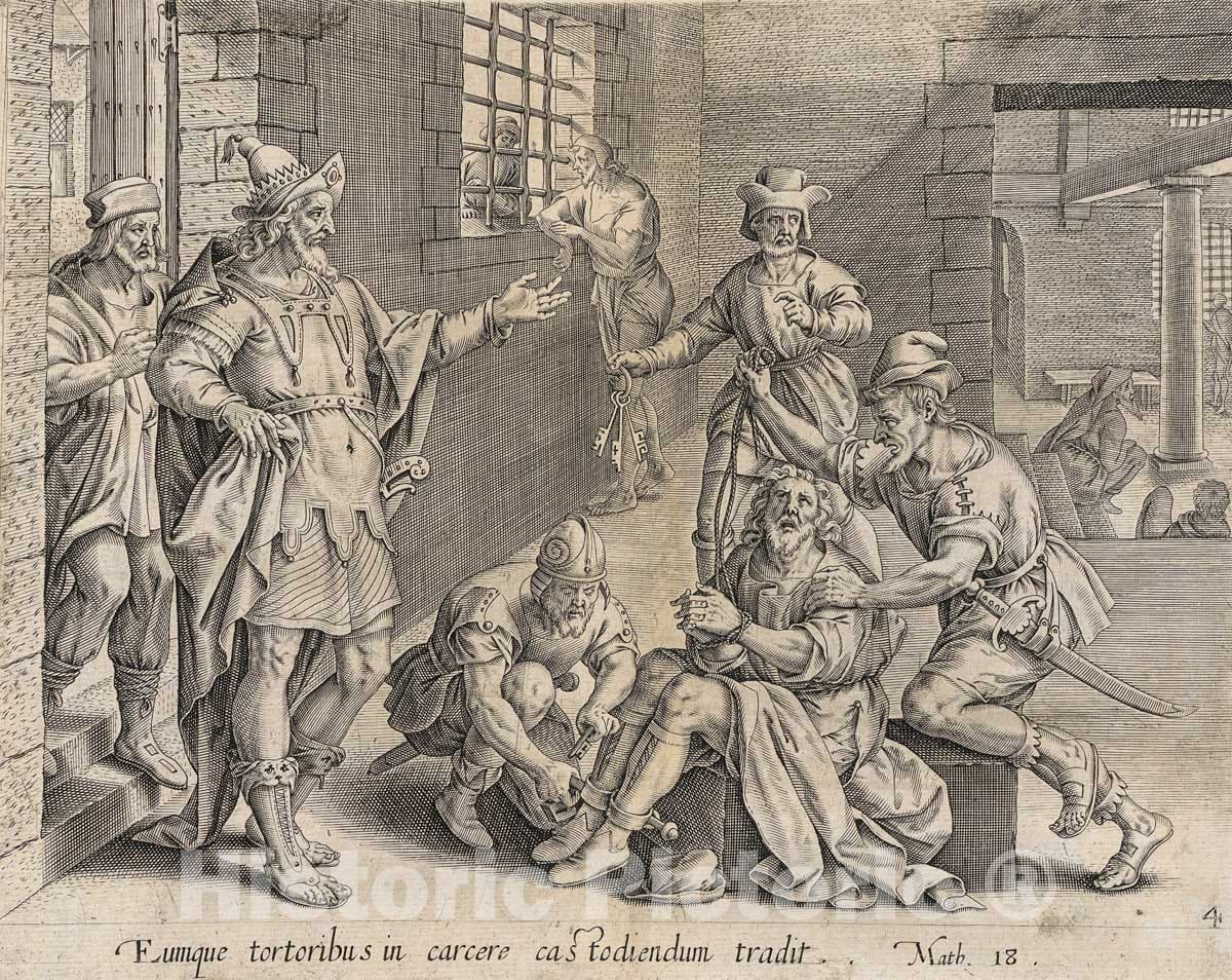 Art Print : Gerard van Groeningen - The Imprisoned Servant, from The Parable of the Unmerciful Servant : Vintage Wall Art
