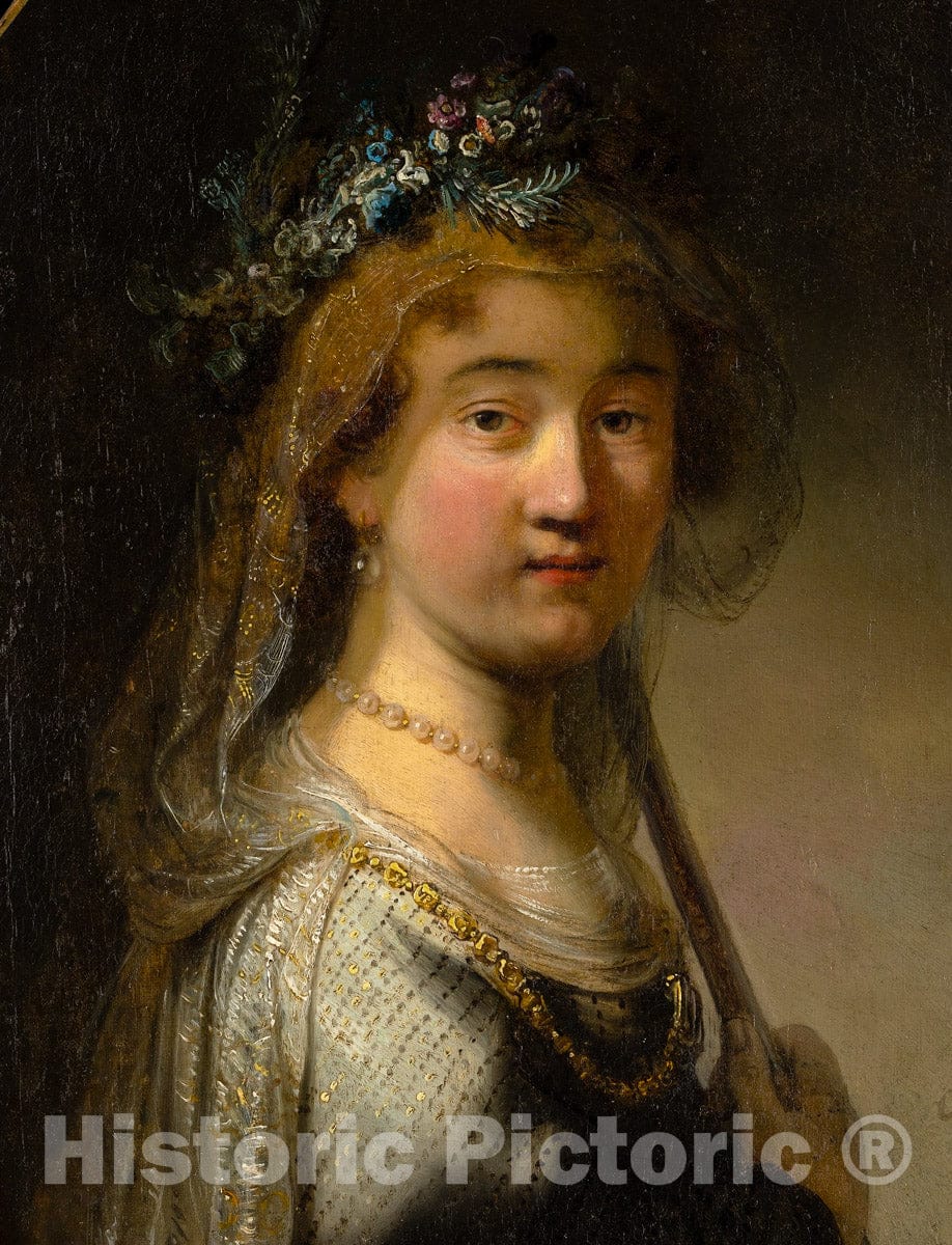 Art Print : Govert Flinck - A Young Woman as a Shepherdess : Vintage Wall Art
