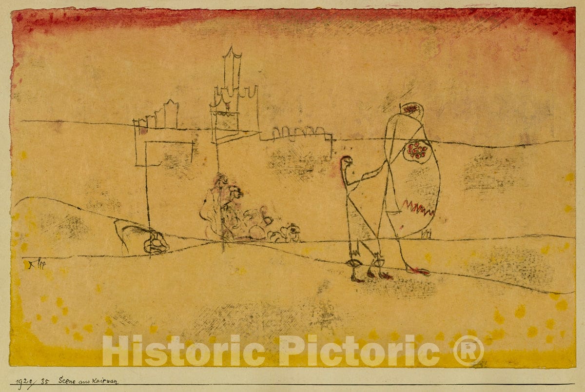 Art Print : Paul Klee - Episode at Kairouan : Vintage Wall Art