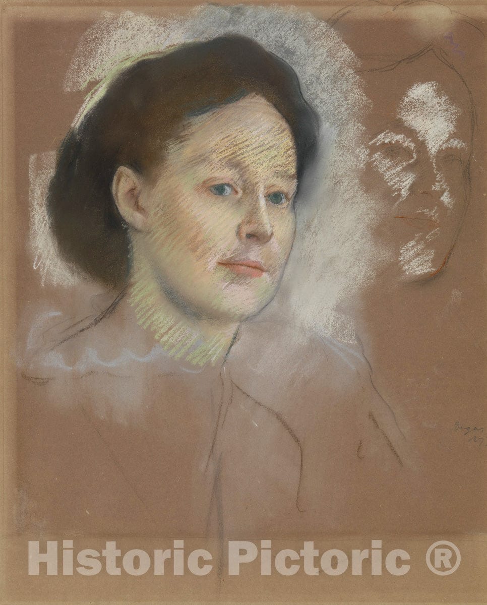 Art Print : Edgar Degas - The Artist's Cousin, Probably Mrs. William Bell (Mathilde Musson, 1841–1878) : Vintage Wall Art