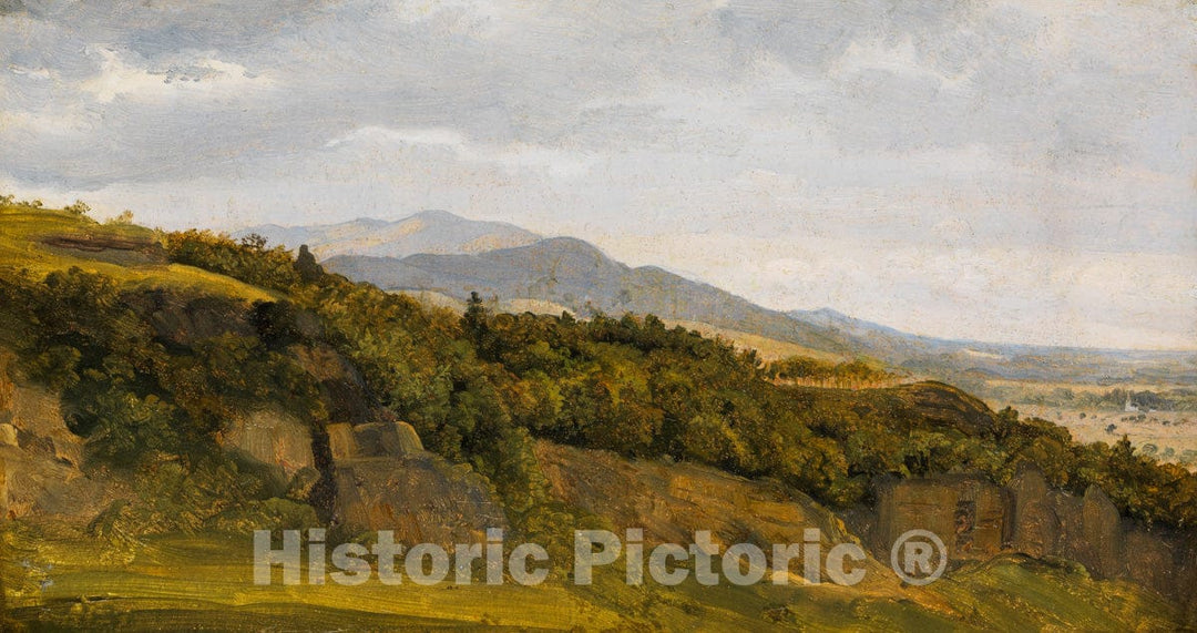 Art Print : Fritz Petzholdt - German Landscape with View towards a Broad Valley : Vintage Wall Art