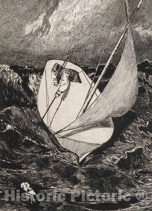 Art Print : Max Klinger - Rescue (plate four from Paraphrase on the Finding of a Glove) : Vintage Wall Art