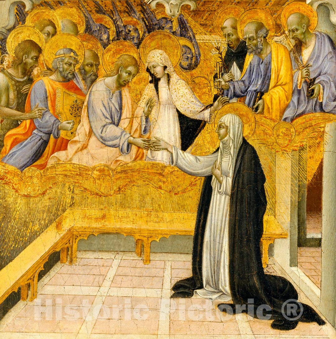 Art Print : Giovanni di Paolo (Giovanni di Paolo di Grazia) - The Mystic Marriage of Saint Catherine of Siena : Vintage Wall Art