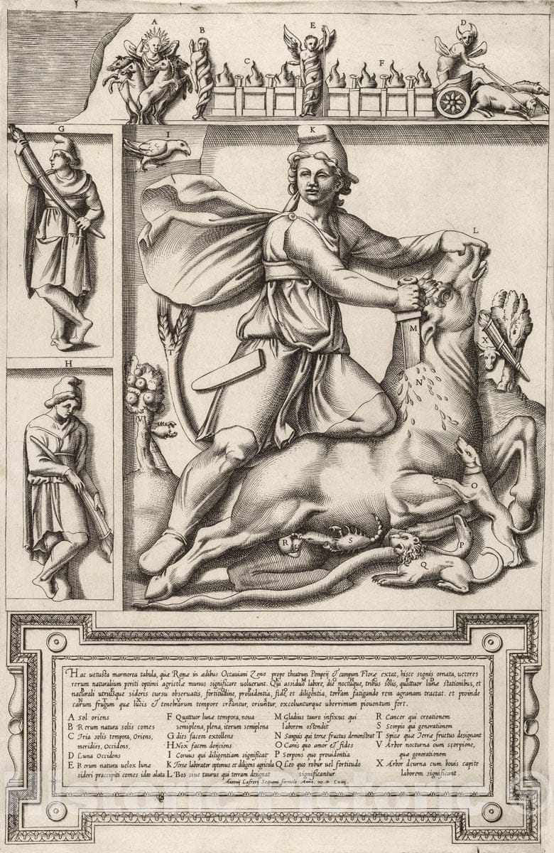 Anonymous - Relief with Mithras kneeling upon a bull and driving a ...