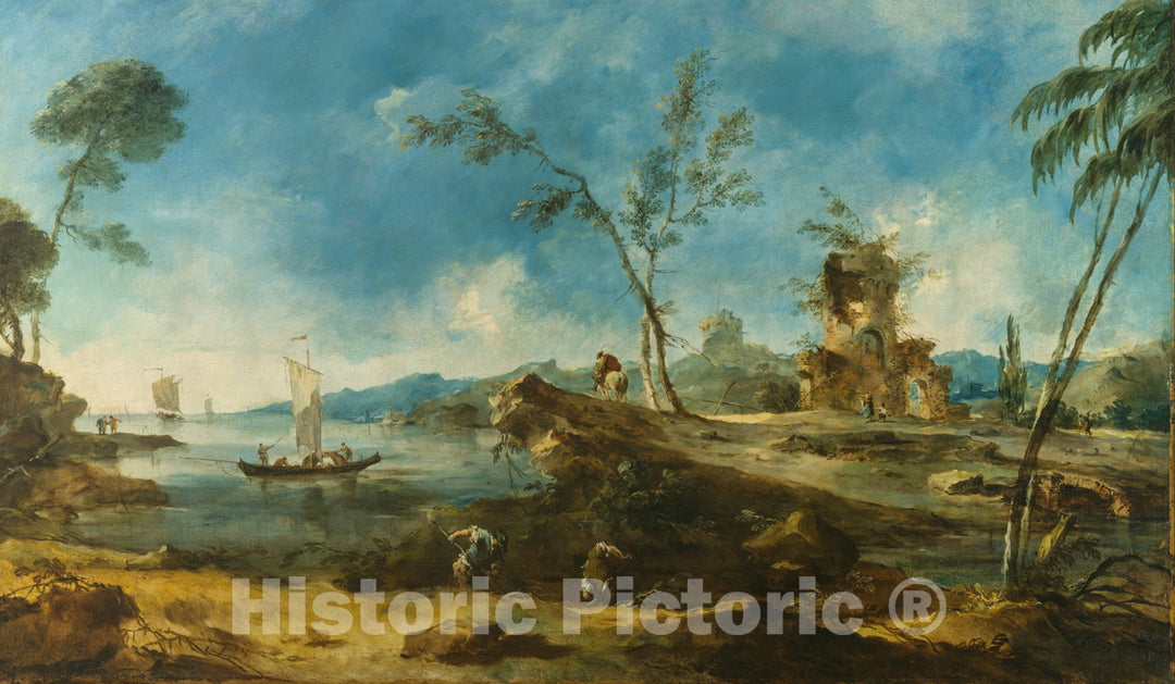 Art Print : Francesco Guardi - Fantastic Landscape  v.3 : Vintage Wall Art