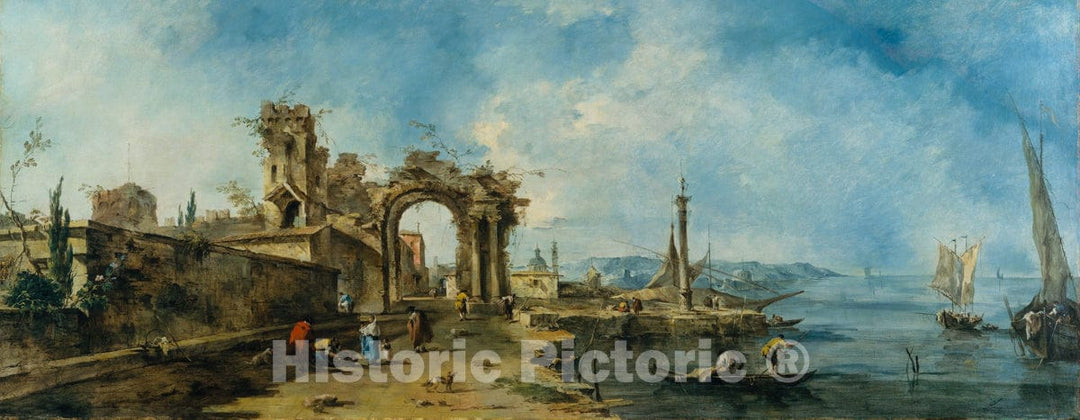 Art Print : Francesco Guardi - Fantastic Landscape  v.1 : Vintage Wall Art