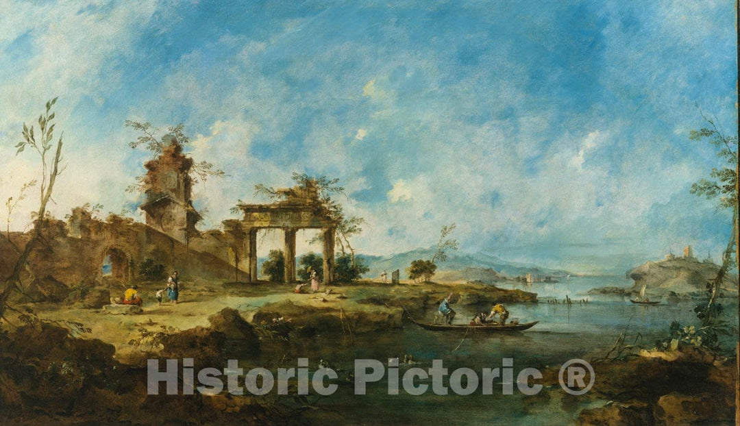 Art Print : Francesco Guardi - Fantastic Landscape  v.2 : Vintage Wall Art