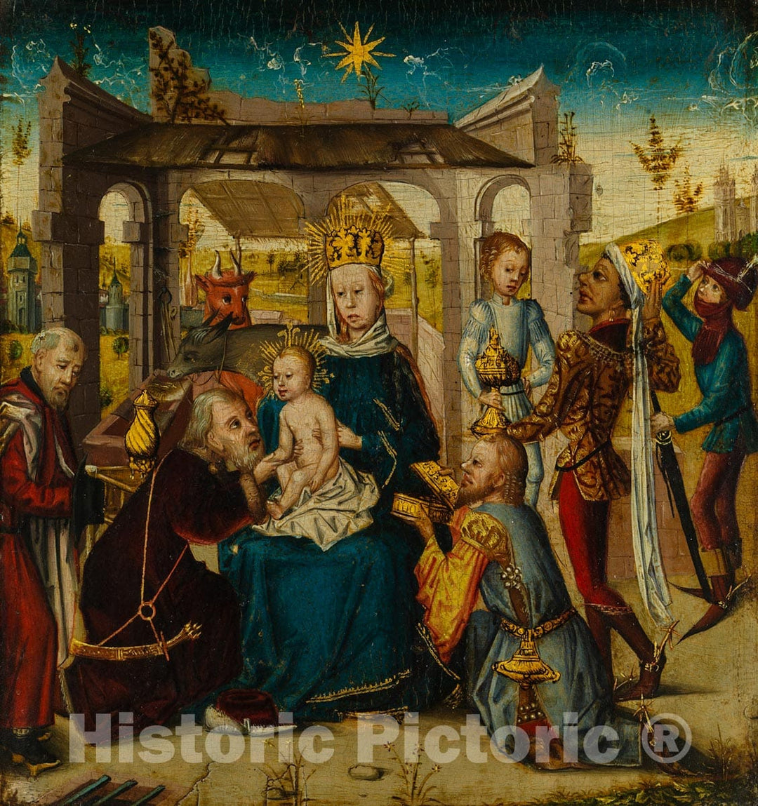 Art Print : German - Adoration of the Magi : Vintage Wall Art