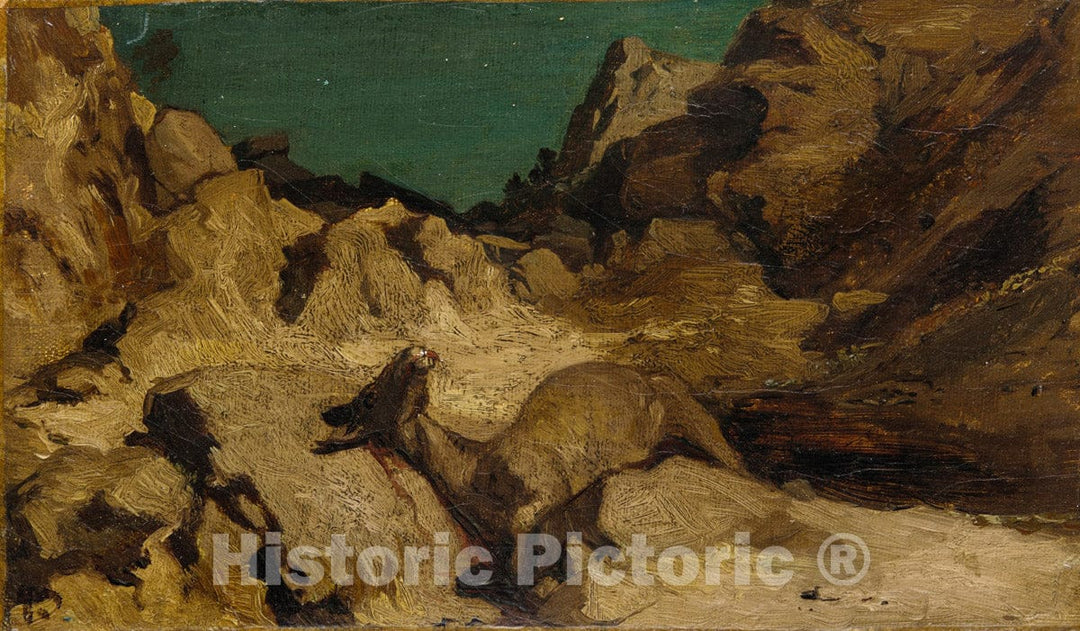 Art Print : Elihu Vedder - The Fable of the Miller, His Son, and the Donkey No. 9 : Vintage Wall Art