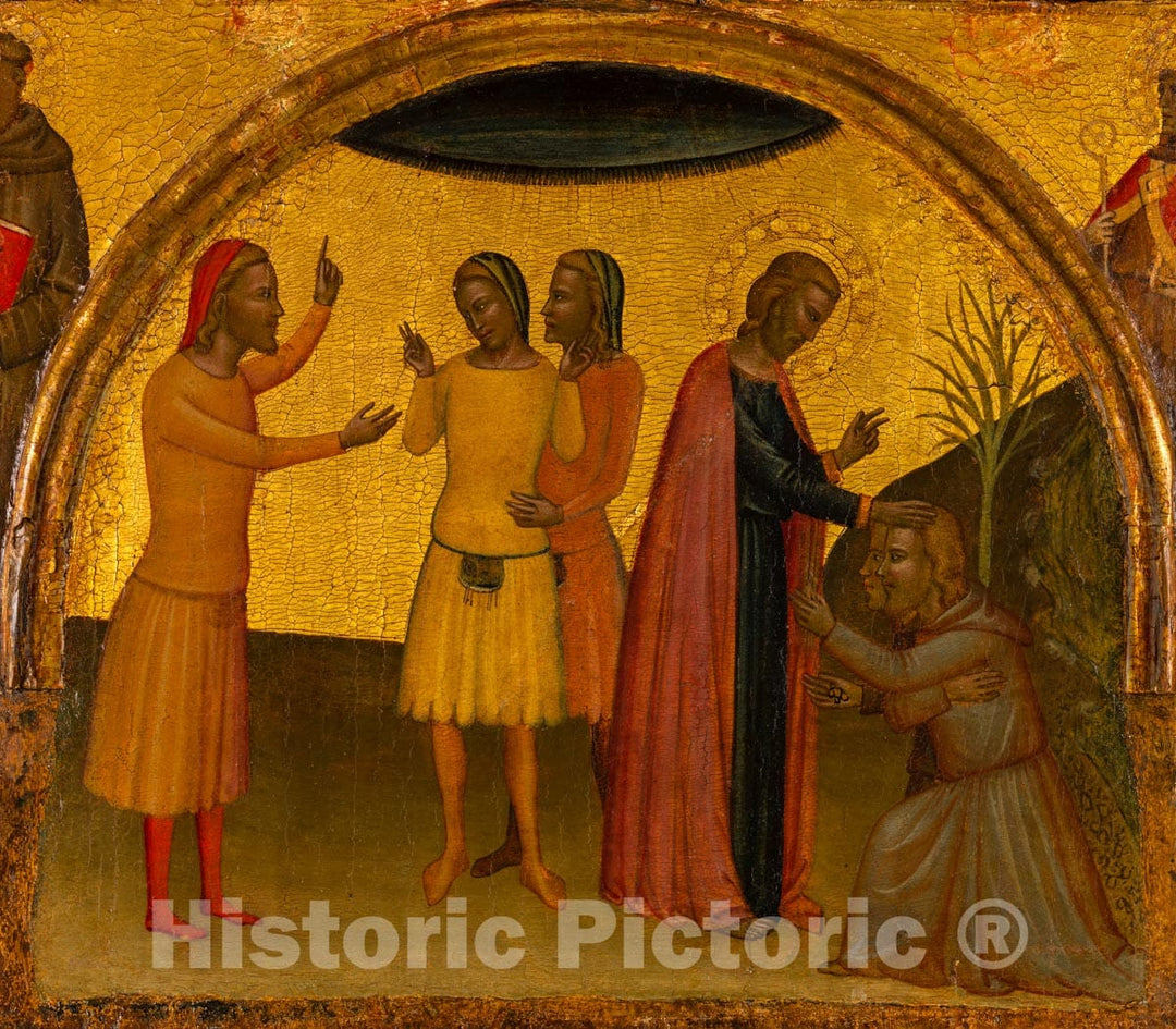 Art Print : Francescuccio Ghissi - Saint John the Evangelist with Acteus and Eugenius : Vintage Wall Art