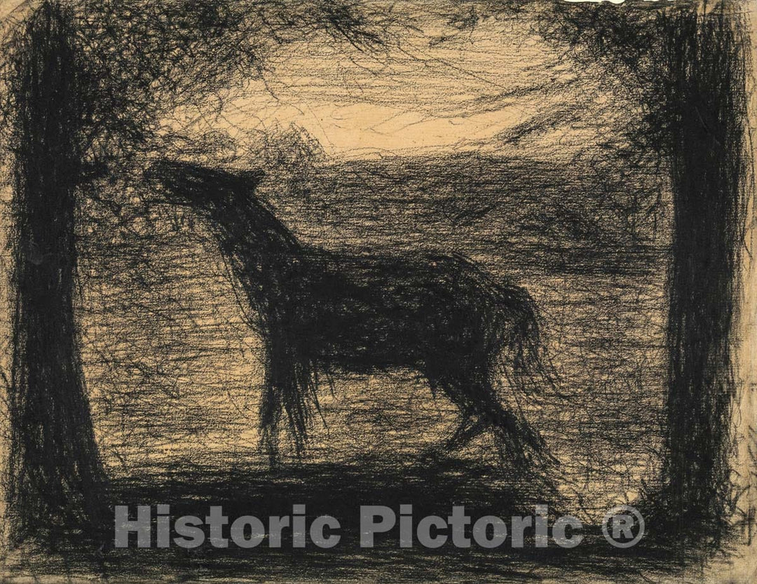 Art Print : Georges Seurat - Foal (Le Poulain) [also called "The Colt"] : Vintage Wall Art