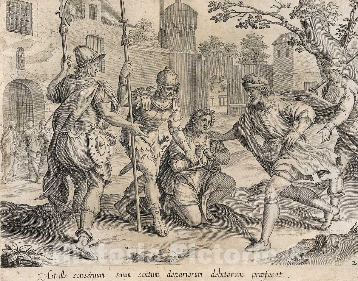 Art Print : Gerard de Jode - The Servant Sending his Fellow Servant to Prison, from The Parable of the Unmerciful Servant : Vintage Wall Art